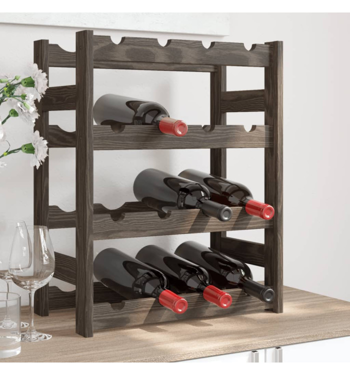 Casier à bouteilles pour 16 bouteilles gris bois pin solide | Mobilier & Déco