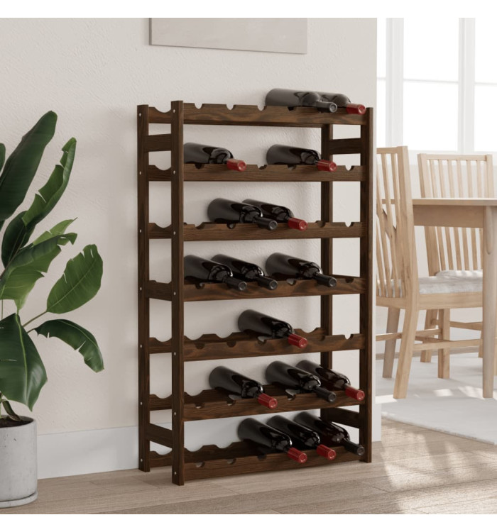 Casier à bouteilles pour 42 bouteilles marron bois pin solide | Mobilier & Déco
