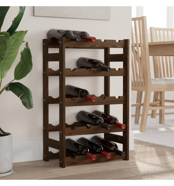 Casier à bouteilles pour 20 bouteilles marron bois pin solide | Mobilier & Déco