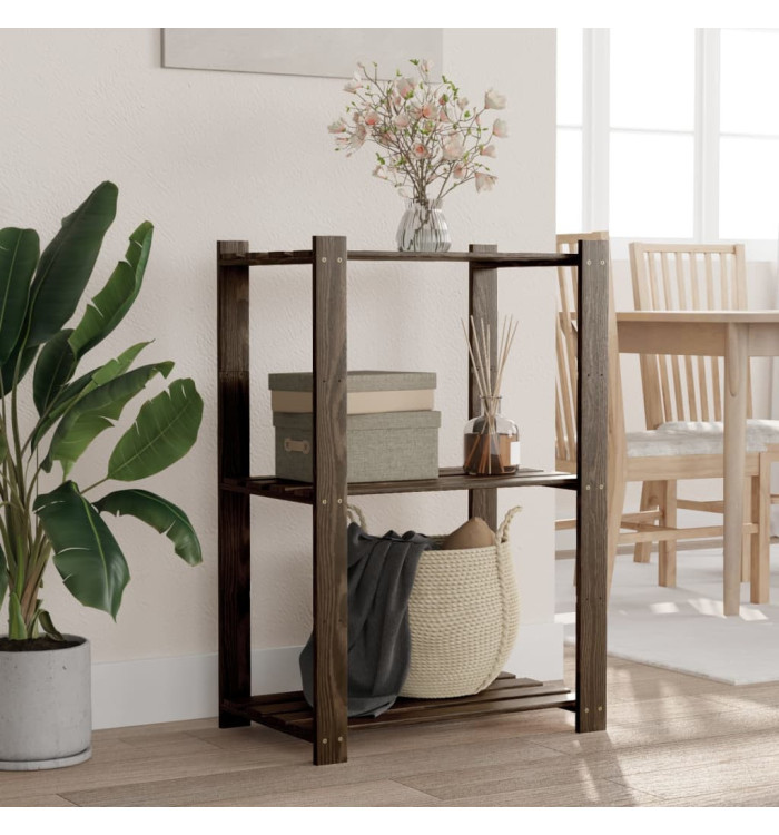 Support de rangement à 3 niveaux noir 60x38x90 cm bois pin | Mobilier & Déco