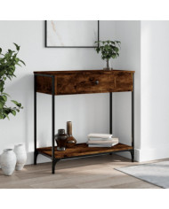 Table console chêne fumé 75x34,5x75 cm bois d'ingénierie | Mobilier & Déco