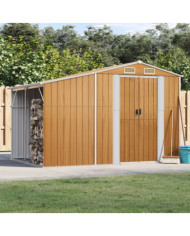 Abri de jardin marron clair 277x192,5x179 cm acier galvanisé | Mobilier & Déco