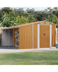 Abri de jardin marron clair 277x365,5x179 cm acier galvanisé | Mobilier & Déco
