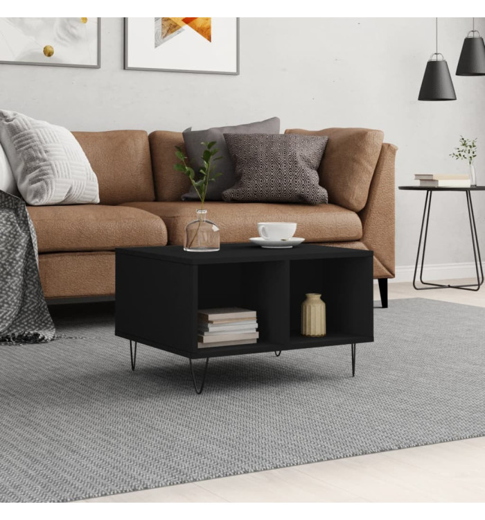 Table basse Noir 60x50x36,5 cm Bois d'ingénierie | Mobilier & Déco
