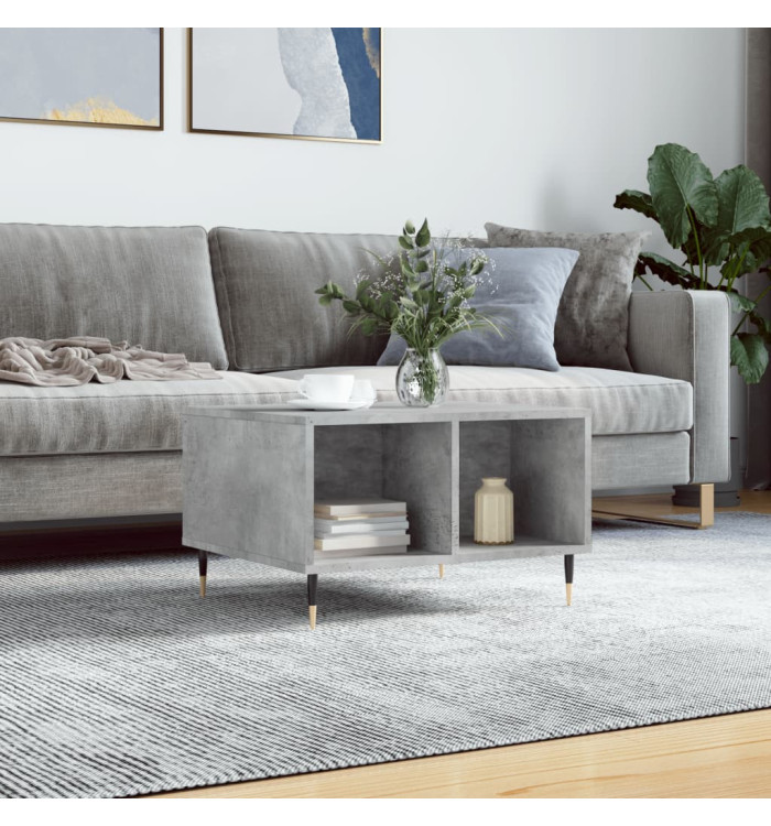 Table basse Gris béton 60x50x36,5 cm Bois d'ingénierie | Mobilier & Déco