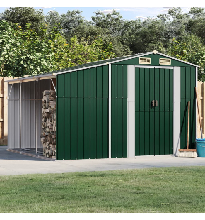 Abri de jardin vert 277x279x179 cm acier galvanisé | Mobilier & Déco