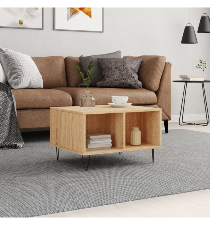 Table basse Chêne sonoma 60x50x36,5 cm Bois d'ingénierie | Mobilier & Déco