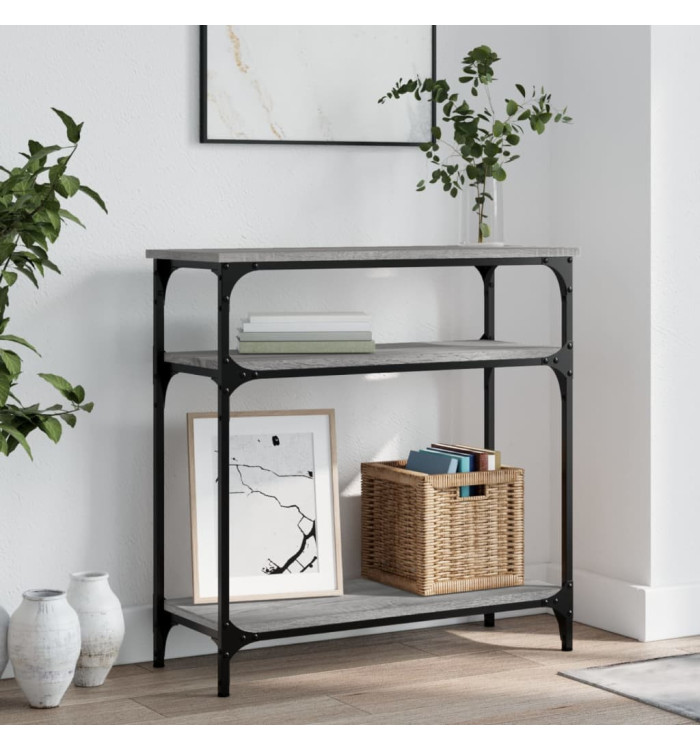 Table console sonoma gris 75x29x75 cm bois d'ingénierie | Mobilier & Déco