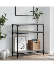 Table console sonoma gris 75x29x75 cm bois d'ingénierie | Mobilier & Déco