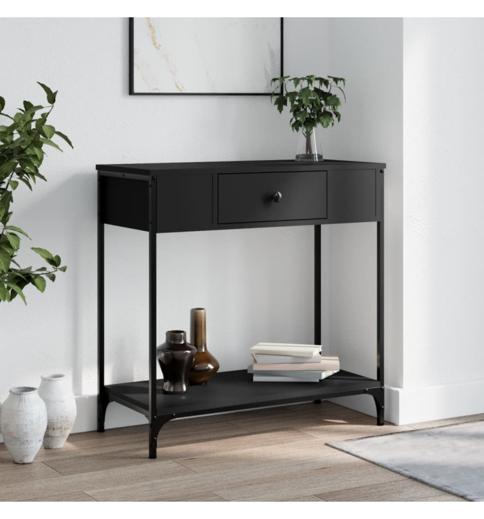 Table console noir 75x34,5x75 cm bois d'ingénierie | Mobilier & Déco
