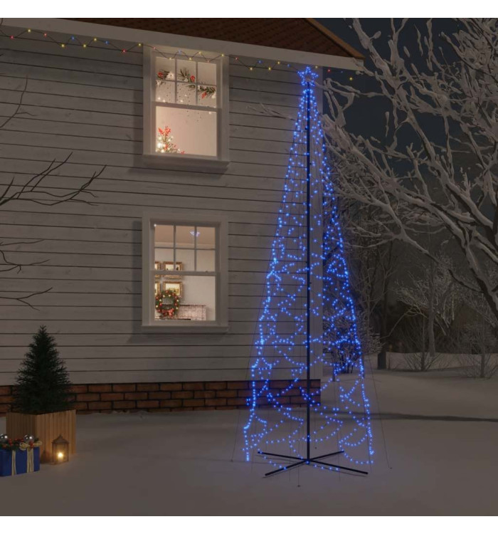 Arbre de Noël cône 1400 LED Bleues 160x500 cm | Mobilier & Déco