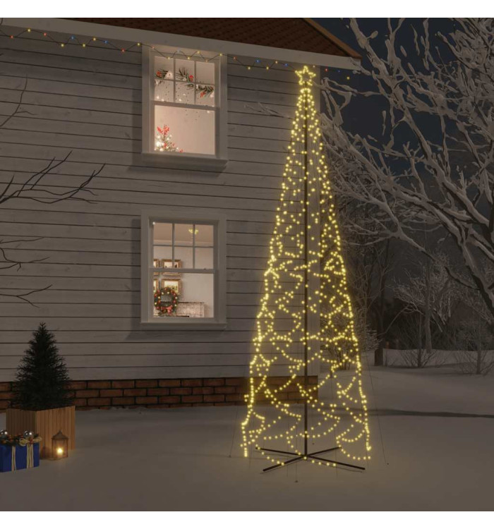 Arbre de Noël cône 1400 LED Blanc chaud 160x500 cm | Mobilier & Déco