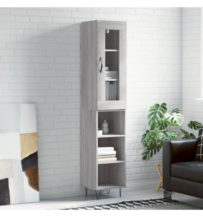Buffet haut Sonoma gris 34,5x34x180 cm Bois d'ingénierie | Mobilier & Déco