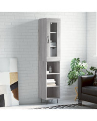 Buffet haut Sonoma gris 34,5x34x180 cm Bois d'ingénierie | Mobilier & Déco