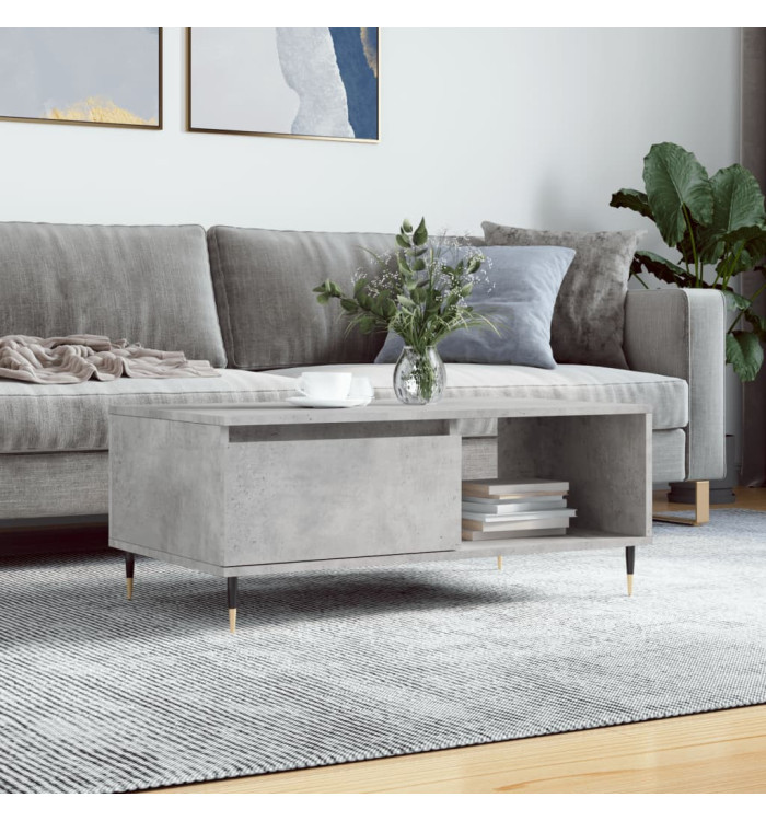 Table basse Gris béton 90x50x36,5 cm Bois d'ingénierie | Mobilier & Déco