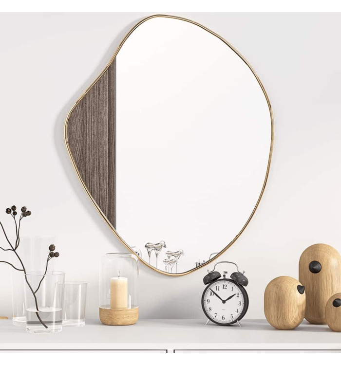 Miroir mural Doré 60x50 cm | Mobilier & Déco