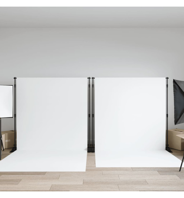 Supports de toile de fond 2 pcs noir 254x243 cm acier | Mobilier & Déco