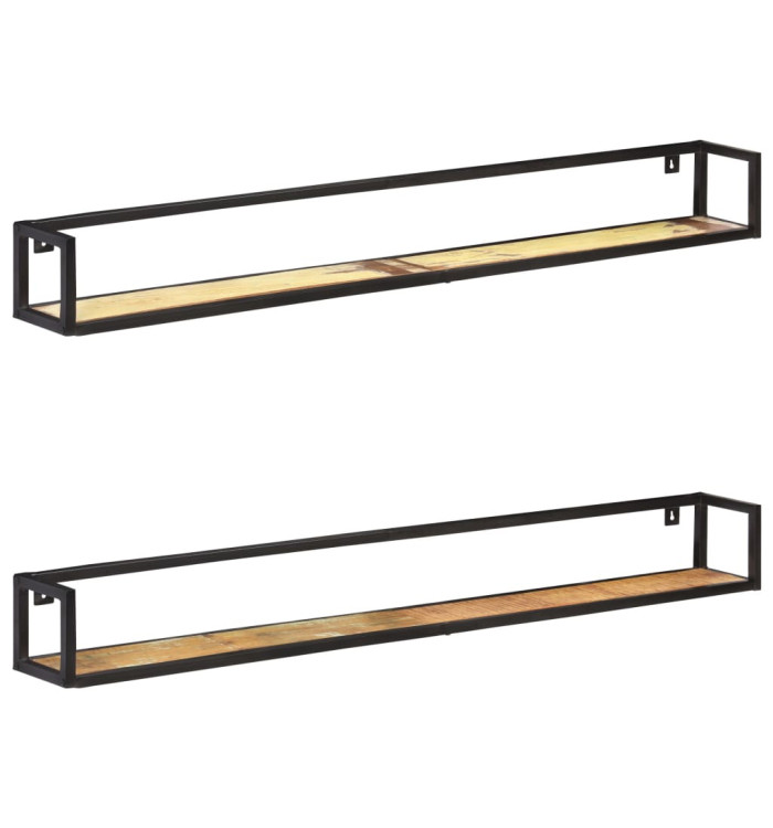 Étagères murales 2 pcs 160 cm Bois de récupération massif | Mobilier & Déco