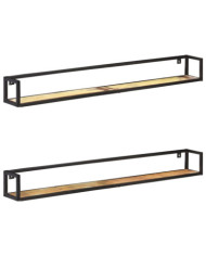 Étagères murales 2 pcs 160 cm Bois de récupération massif | Mobilier & Déco