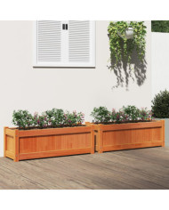 Jardinières 2 pcs cire marron bois de pin massif | Mobilier & Déco