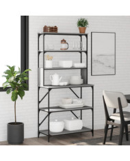 Support de boulanger à 6 niveaux sonoma gris 90x40x180 cm | Mobilier & Déco
