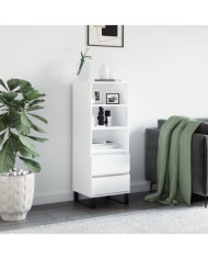 Buffet haut Blanc brillant 40x36x110 cm Bois d'ingénierie | Mobilier & Déco