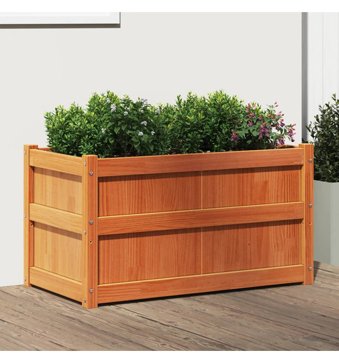 Jardinière cire marron 90x50x50 cm bois de pin massif | Mobilier & Déco