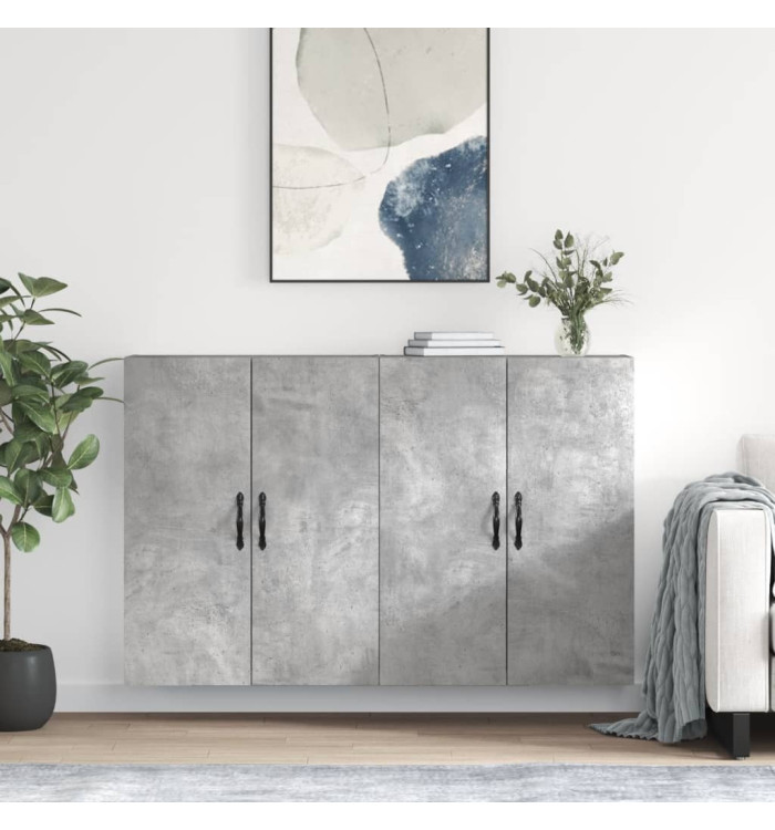 Armoires murales 2 pcs gris béton bois d'ingénierie | Mobilier & Déco