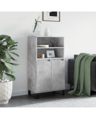Buffet haut Gris béton 60x36x110 cm Bois d'ingénierie | Mobilier & Déco