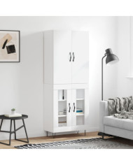 Buffet haut Blanc 69,5x34x180 cm Bois d'ingénierie | Mobilier & Déco