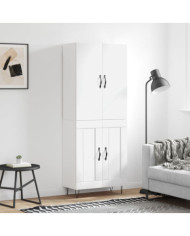 Buffet haut Blanc 69,5x34x180 cm Bois d'ingénierie | Mobilier & Déco