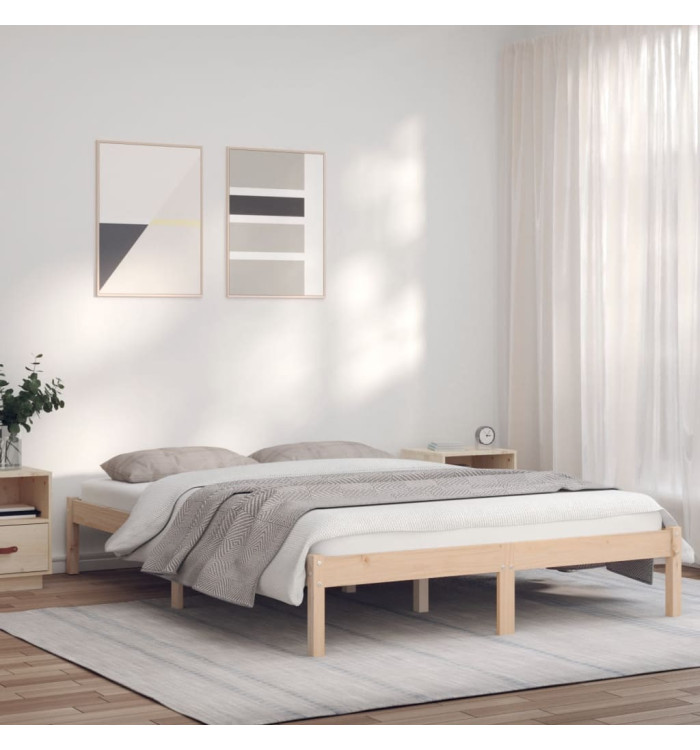 Cadre de lit sans matelas 160x200 cm bois massif de pin | Mobilier & Déco
