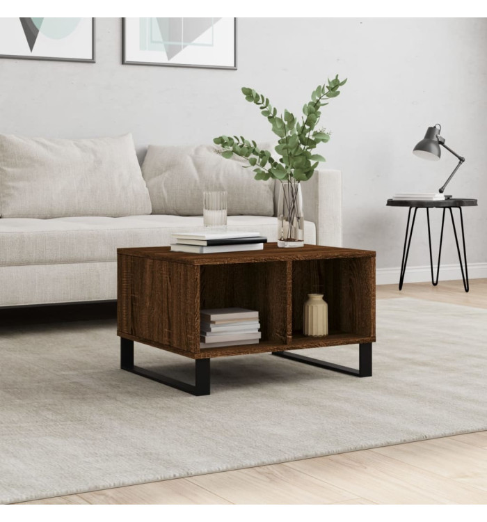 Table basse Chêne marron 60x50x36,5 cm Bois d'ingénierie | Mobilier & Déco