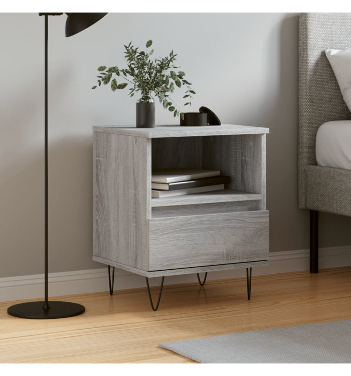Table de chevet sonoma gris 40x35x50 cm bois d’ingénierie | Mobilier & Déco