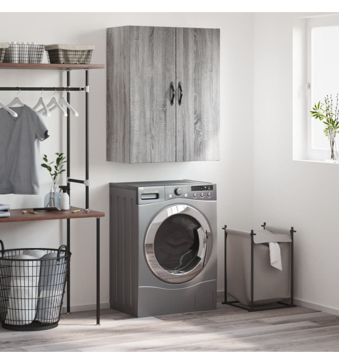 Armoire murale sonoma gris 69,5x34x90 cm bois d'ingénierie | Mobilier & Déco