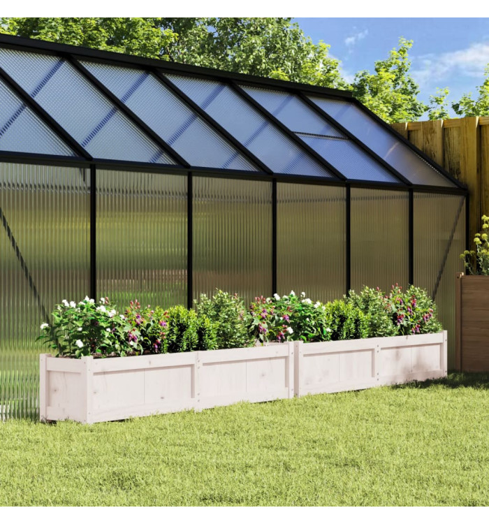Jardinières 2 pcs blanc bois de pin massif | Mobilier & Déco