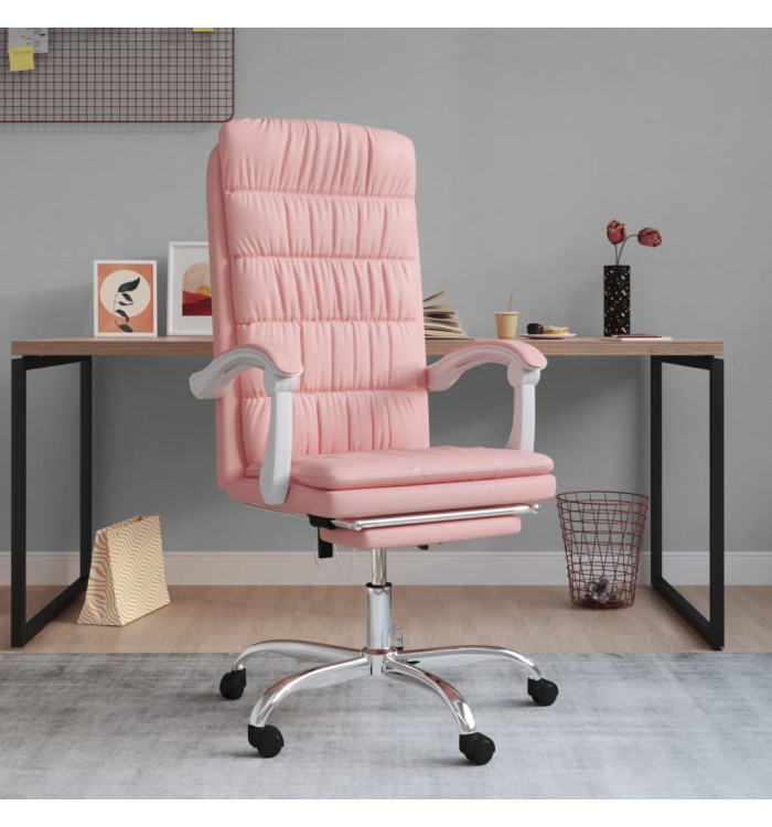 Fauteuil inclinable de bureau Rose Similicuir | Mobilier & Déco
