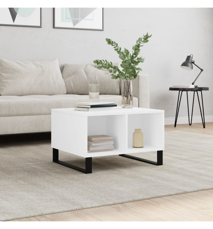 Table basse Blanc 60x50x36,5 cm Bois d'ingénierie | Mobilier & Déco