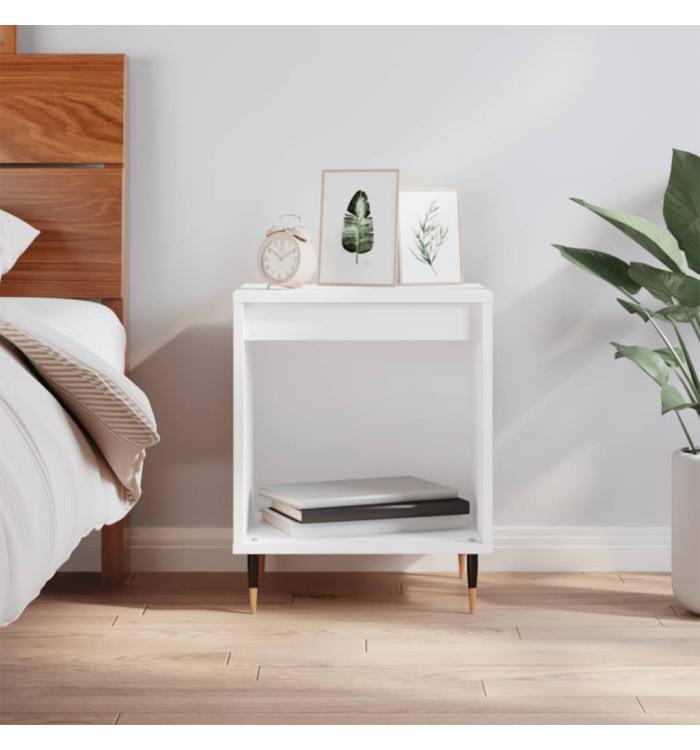 Table de chevet Blanc 40x35x50 cm Bois d’ingénierie | Mobilier & Déco