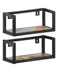 Étagères murales 2 pcs 40 cm Bois de récupération massif | Mobilier & Déco