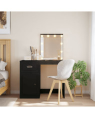 Coiffeuse avec lumières LED noir 90x42x132,5cm | Mobilier & Déco