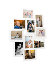 Collage de cadres photo de photo 10x(10x15 cm) Blanc MDF | Mobilier & Déco