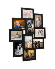 Collage de cadres photo pour photo de 10x(10x15 cm) Noir MDF | Mobilier & Déco