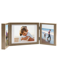Cadre photo dépliable Marron clair 28x18 cm+2x(13x18 cm) | Mobilier & Déco