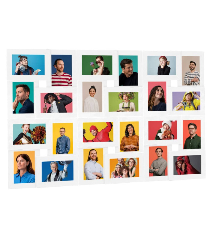 Collage de cadres photo pour photo de 24x(13x18 cm) Blanc MDF | Mobilier & Déco