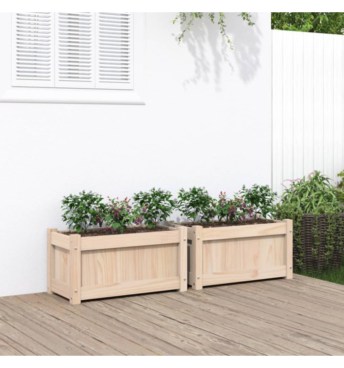 Jardinières 2 pcs bois de pin massif | Mobilier & Déco
