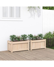 Jardinières 2 pcs bois de pin massif | Mobilier & Déco