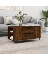 Table basse chêne marron 102x44,5x50 cm bois d'ingénierie | Mobilier & Déco
