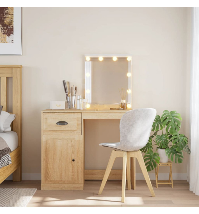 Coiffeuse avec lumières LED chêne sonoma 90x42x132,5 cm | Mobilier & Déco
