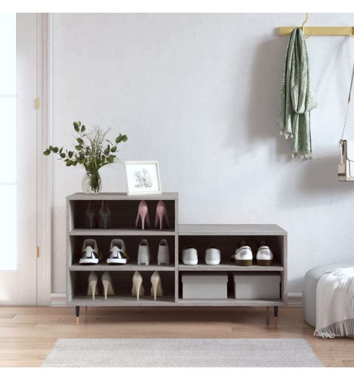 Armoire à chaussures Sonoma gris 102x36x60 cm Bois d'ingénierie | Mobilier & Déco